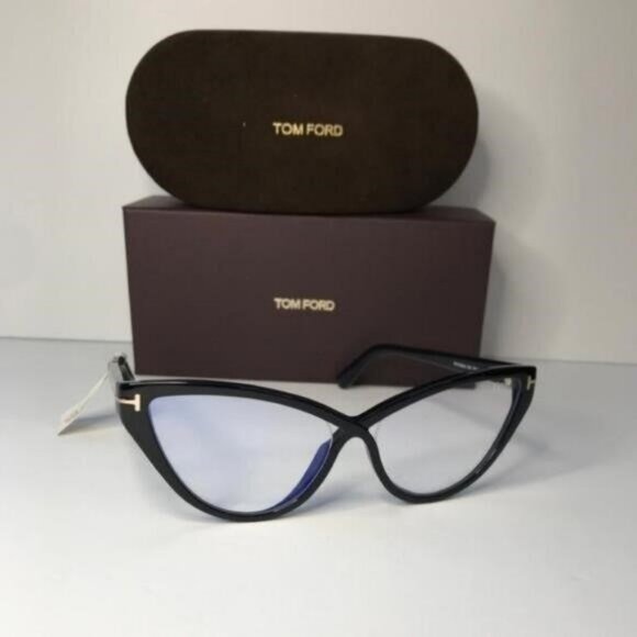 New Original TOM FORD FT5729 - B/V 001 This cat eye optical comes in a shiny - Picture 3 of 9